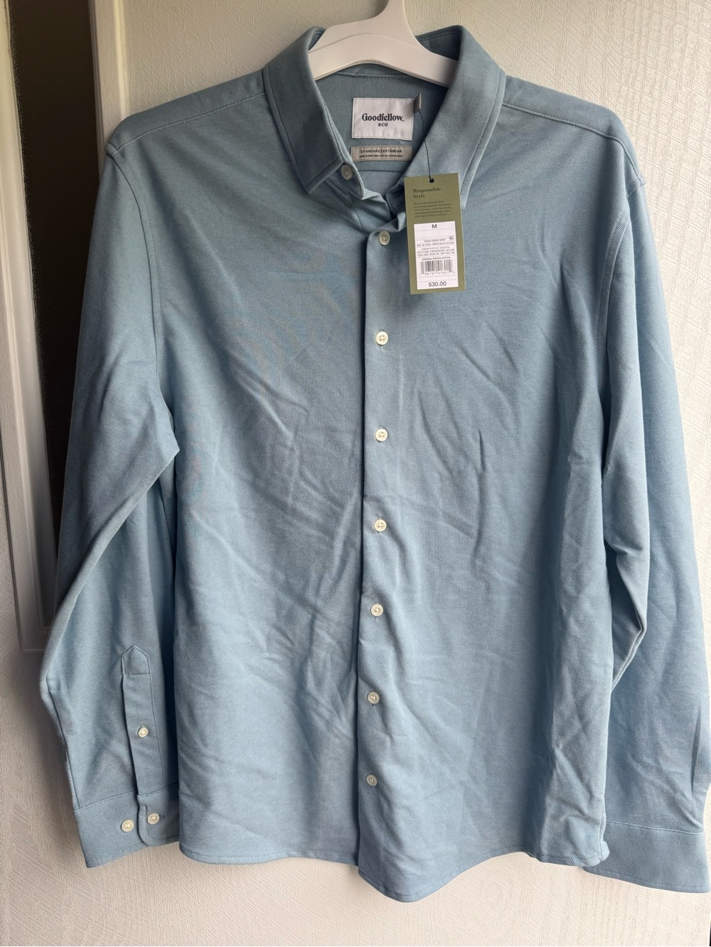 Goodfellow & Co Men's Sky Blue Long-Sleeve Button-Down Shirt